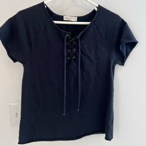 Mouchette Black Lace Up Shirt